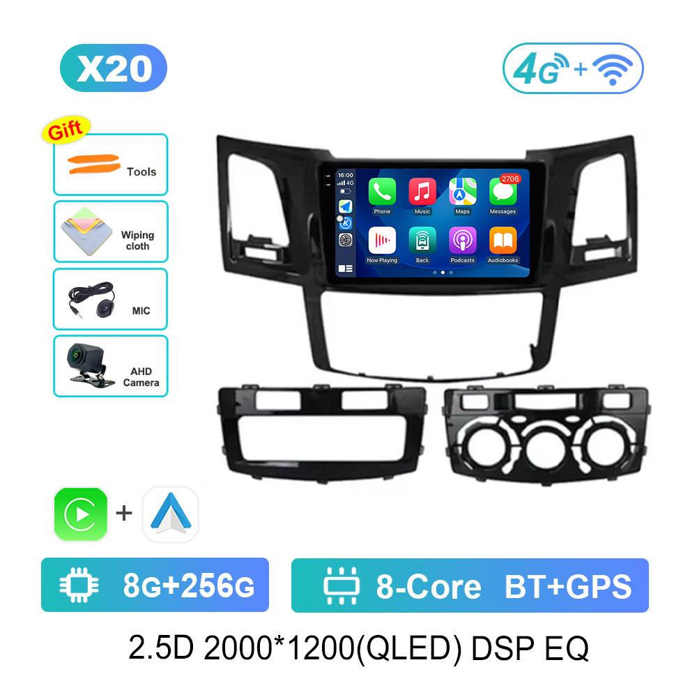 Bluetooth WiFi GPS Navigation Android 14 for Toyota Fortuner HILUX Revo Vigo 2007 - 2015 HD Screen Car Radio Multimedia Player