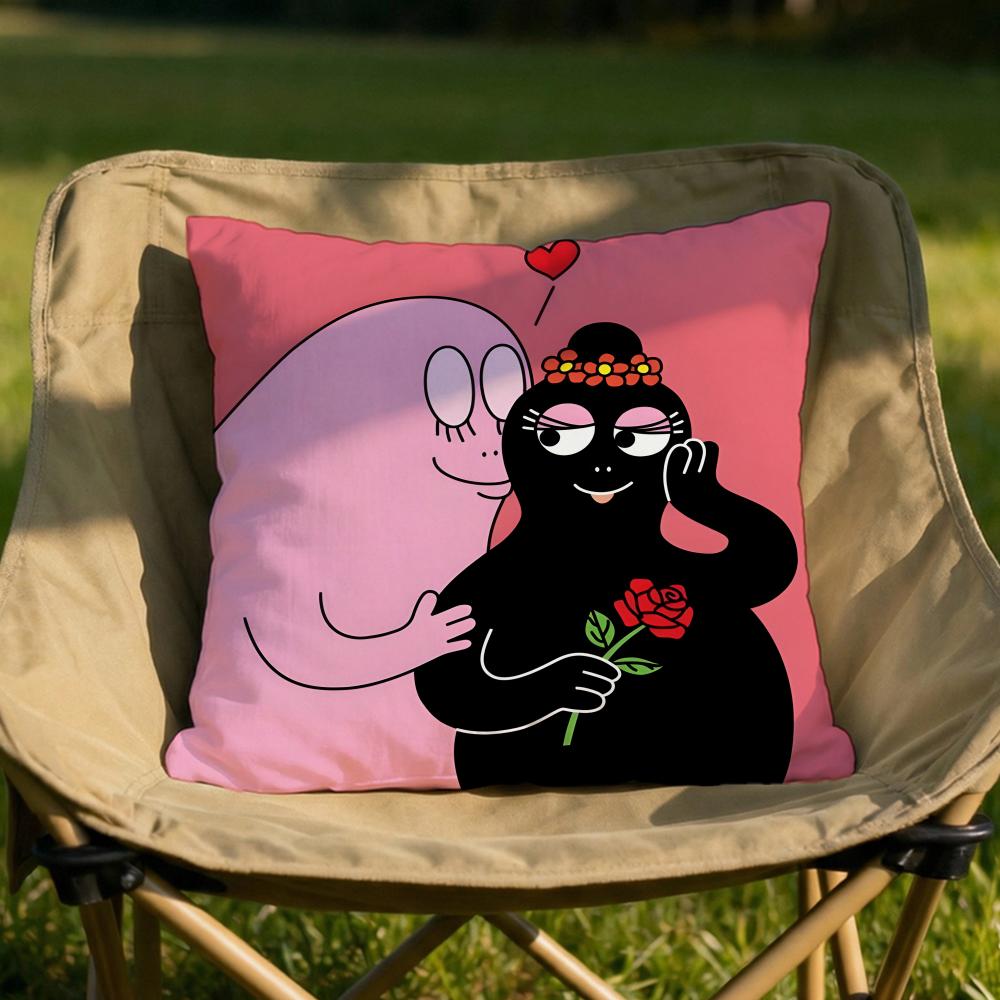 Cartoon BBarbapapa Cushion Cover Soft Reversible  Durable Pillow Cover  MultiScene Use for Home  Car Daily Comfort