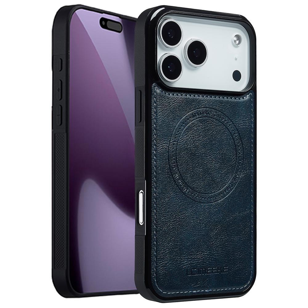 

LC.IMEEKE For iPhone 17 Pro Max Magnetic Case Compatible with MagSafe Leather+TPU Back Cover