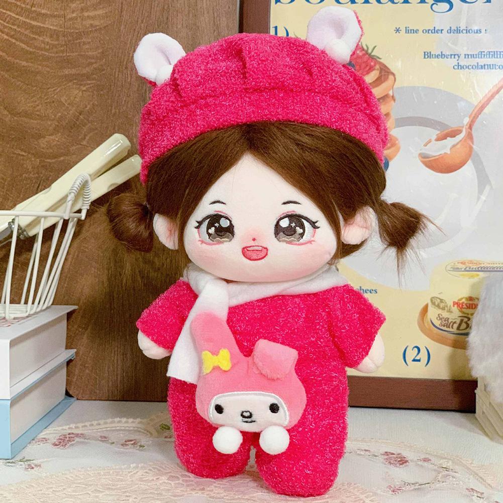 20CM Cotton Doll Rompers Cartoon Plush Doll Replacement Outfit Dress Playing House Accessories Mini Clothes