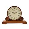 Wm.Widdop Qtz Mantel Clock Round Double Scroll - Walnut