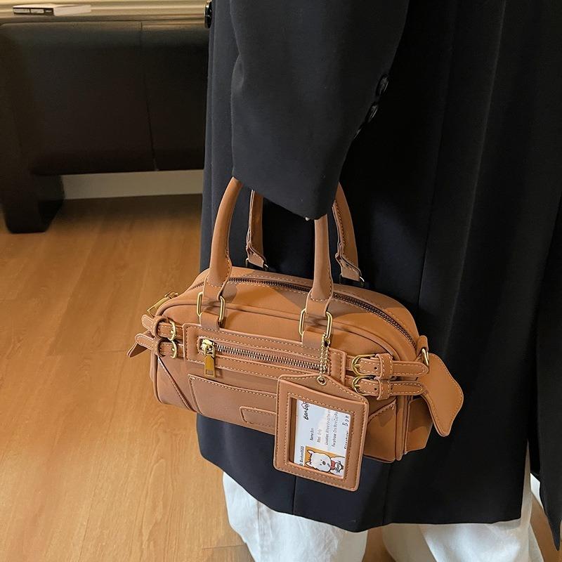 Niche design handbag new fashion versatile bowling bag high-end texture shoulder messenger bag