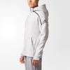 Adidas Logo Print Solid Hooded Jacket Men Outerwear Light-Grey BQ0074
