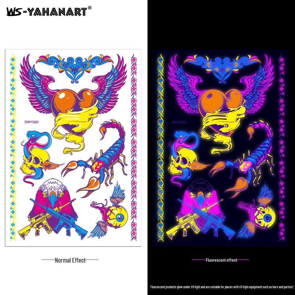 Creative Fluorescent Waterproof Full Arm and Face Tattoo Sticker