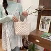 Quilted Plaid Handbag Cute Cartoon Animation Bento Bag Soft Hand Bag Commuter Finishing Bag