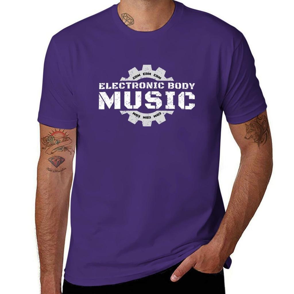 Electronic Body Music EBM Gear Logo T-Shirt Blacks Quick Drying Mens T Shirt Graphic