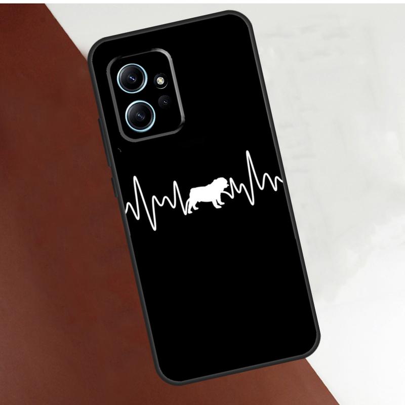 English Bulldog Heartbeat Case For Xiaomi Redmi Note 10 Pro 8 9 11 12 Pro 9S 10S 11S 12S Cover For Redmi 12 9 10 C