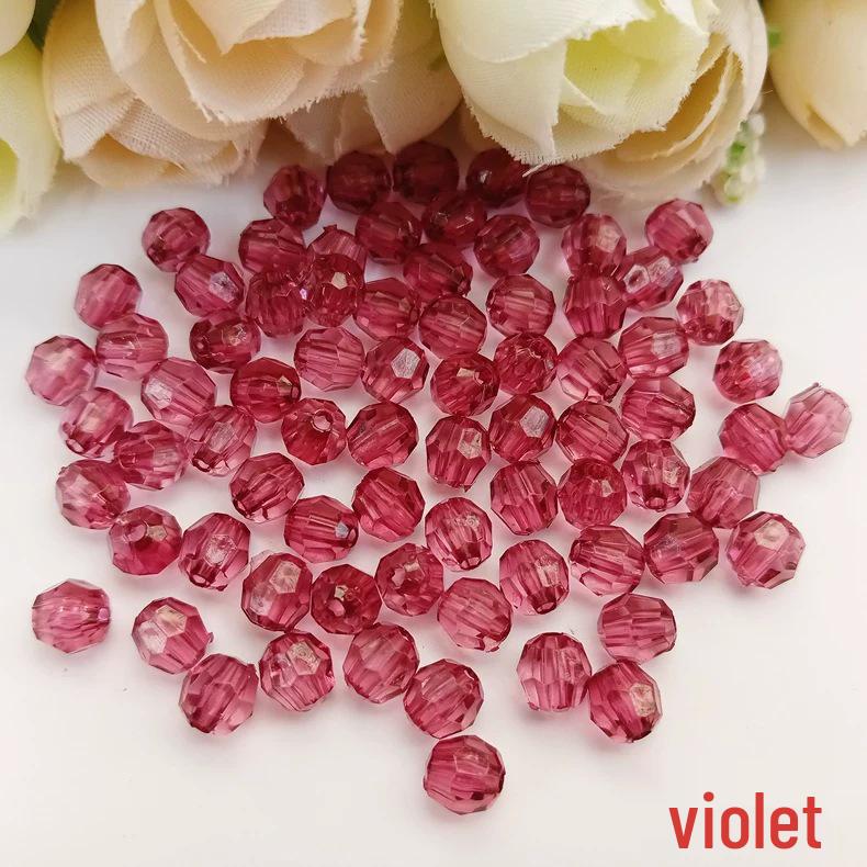 Transparent 6MM Faceted Acrylic Beads for DIY Crystal-Like Ornaments and Curtains