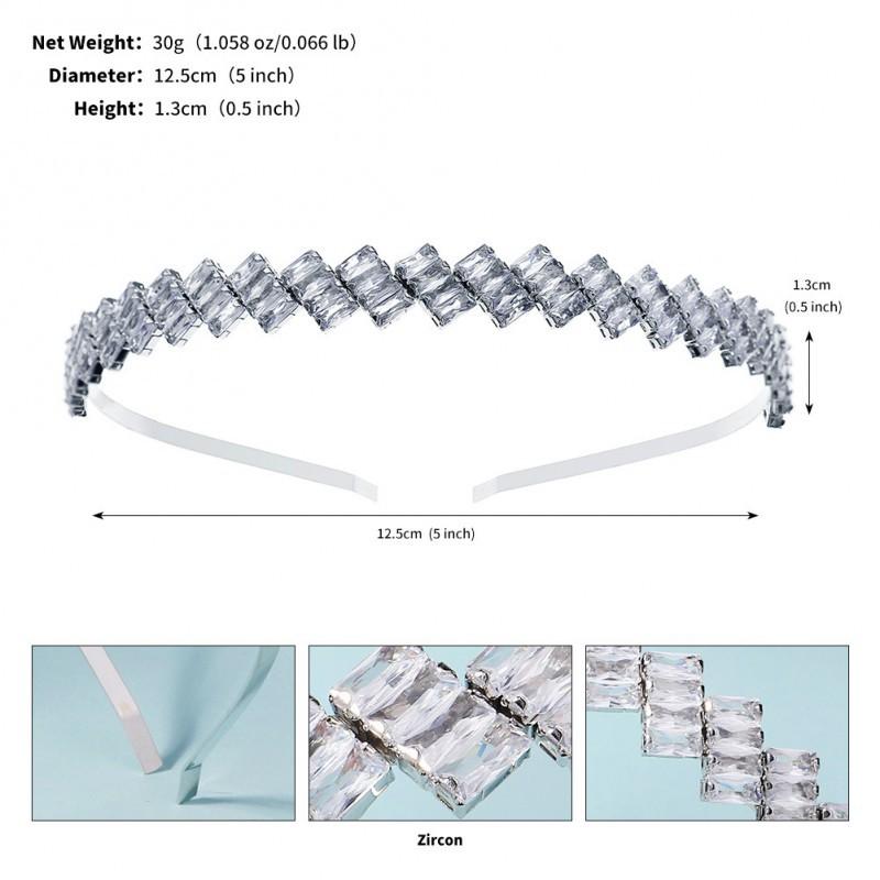 Korean Style Light Luxury Zircon Headband Temperament Birthday Photo Studio Hair Accessories Fashionable Bride Wedding Dress Headwear