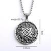 Viking Slavic Style Stainless Steel Medal Pendant Necklace Retro Mens Jewelry