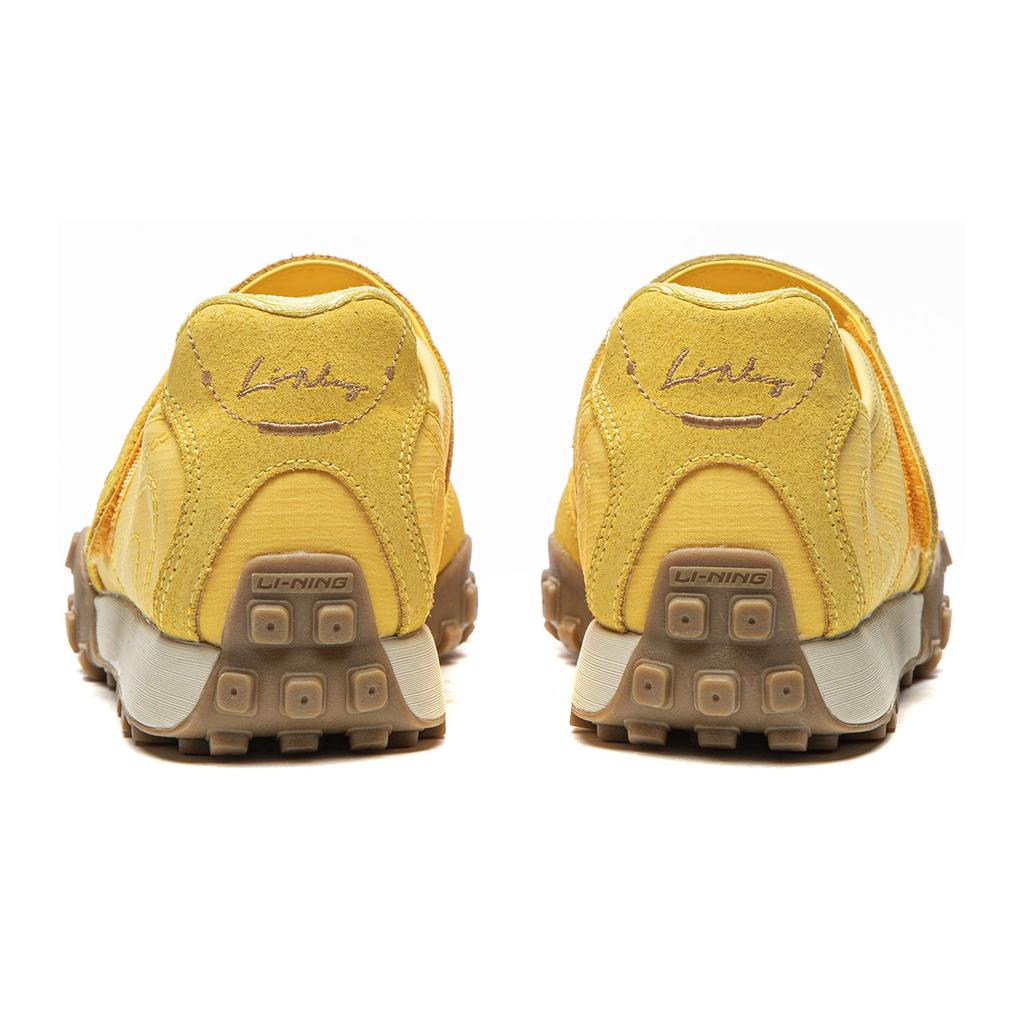 Li Ning Mary Sports Bequeme Abriebfeste Atmungsaktive Niedrige Freizeitschuhe Damen-Sneaker Milch-Sand-Gelb AGLW064-6