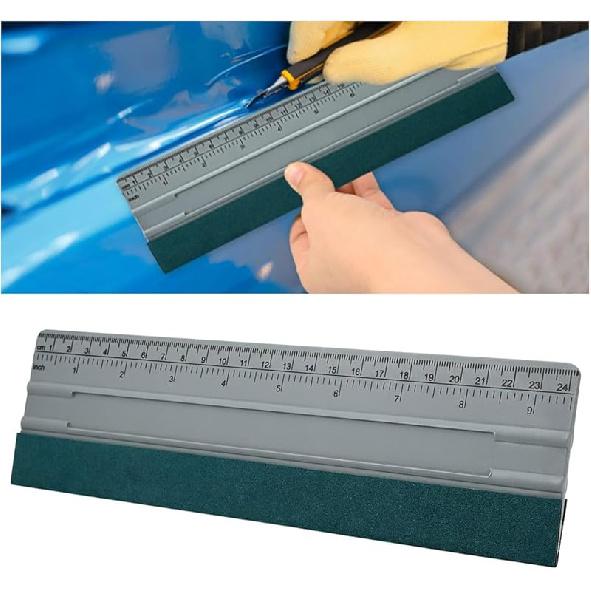 12 Inch Vinyl Wrap Squeegee, Window Tint Squeegee tallation Tool with Ruler 15CM & Suede Felt Edge, Car Vinyl Wrap Scraper Tool for Sign-Making 10 Inch
