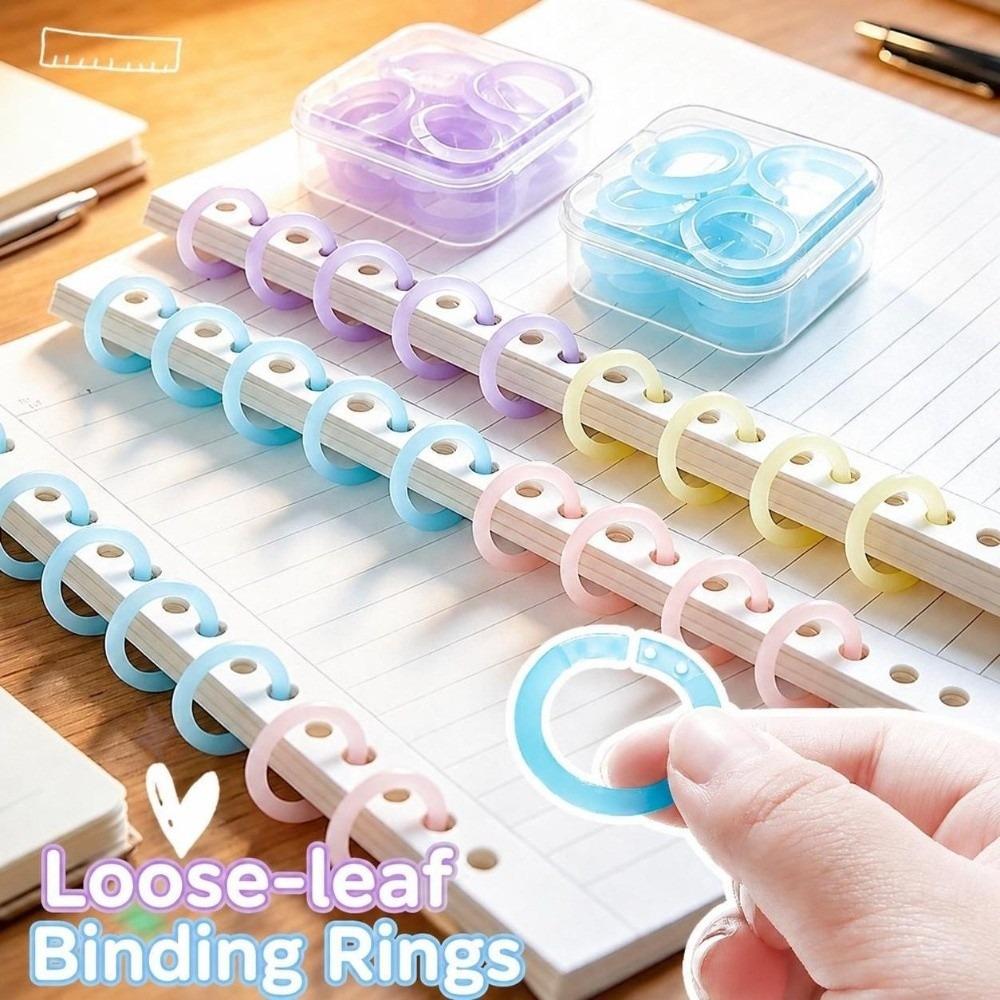 20Pcs Plastic Loose Leaf Rings 15mm Notebook Binding Rings Binding Stationery
