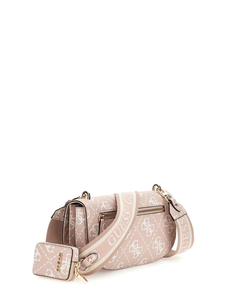 Borsa a tracolla Guess Rea alta con logo in palissandro SG896316