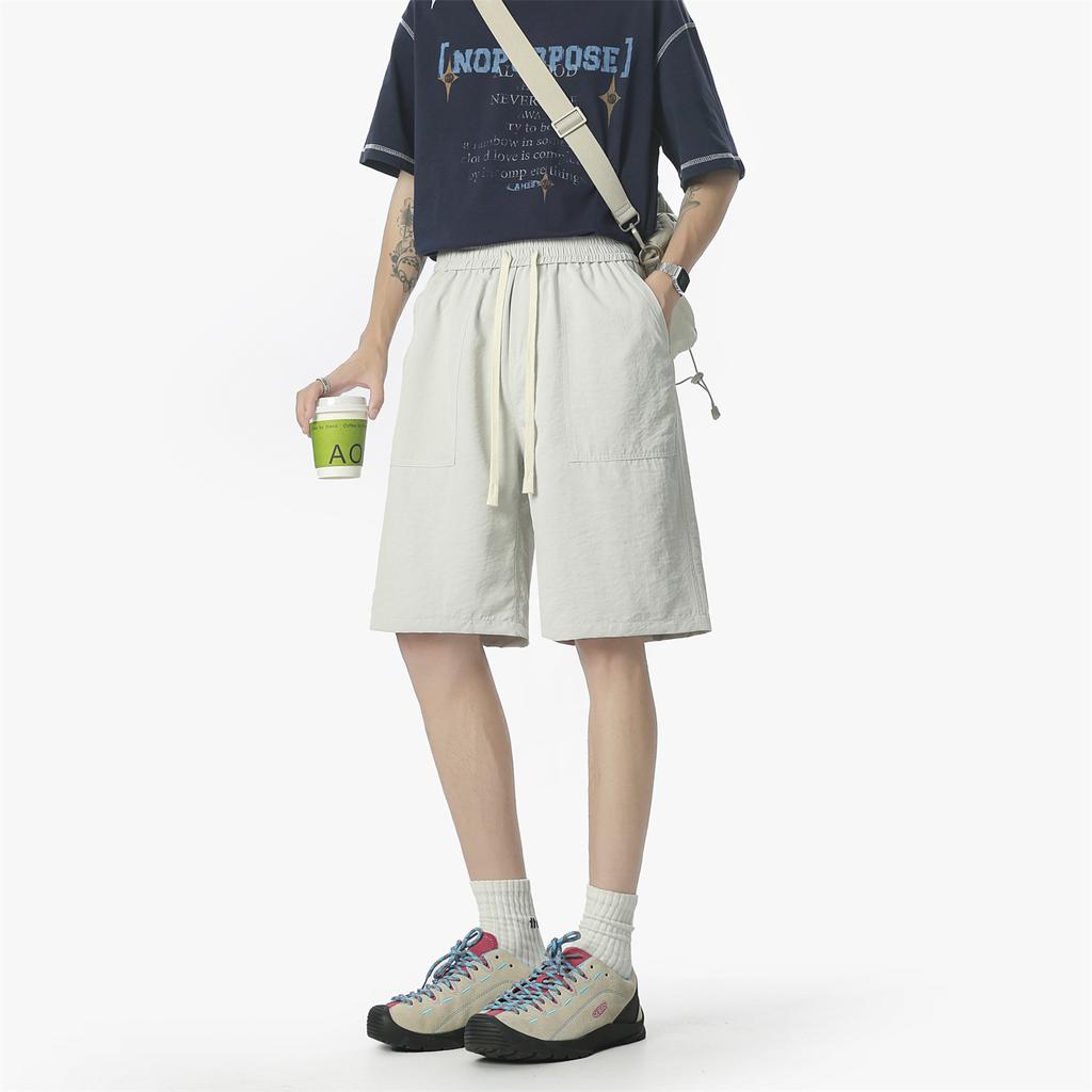 Summer New Men's Sports and Leisure Shorts Trendy Loose Straight Five-point Pants