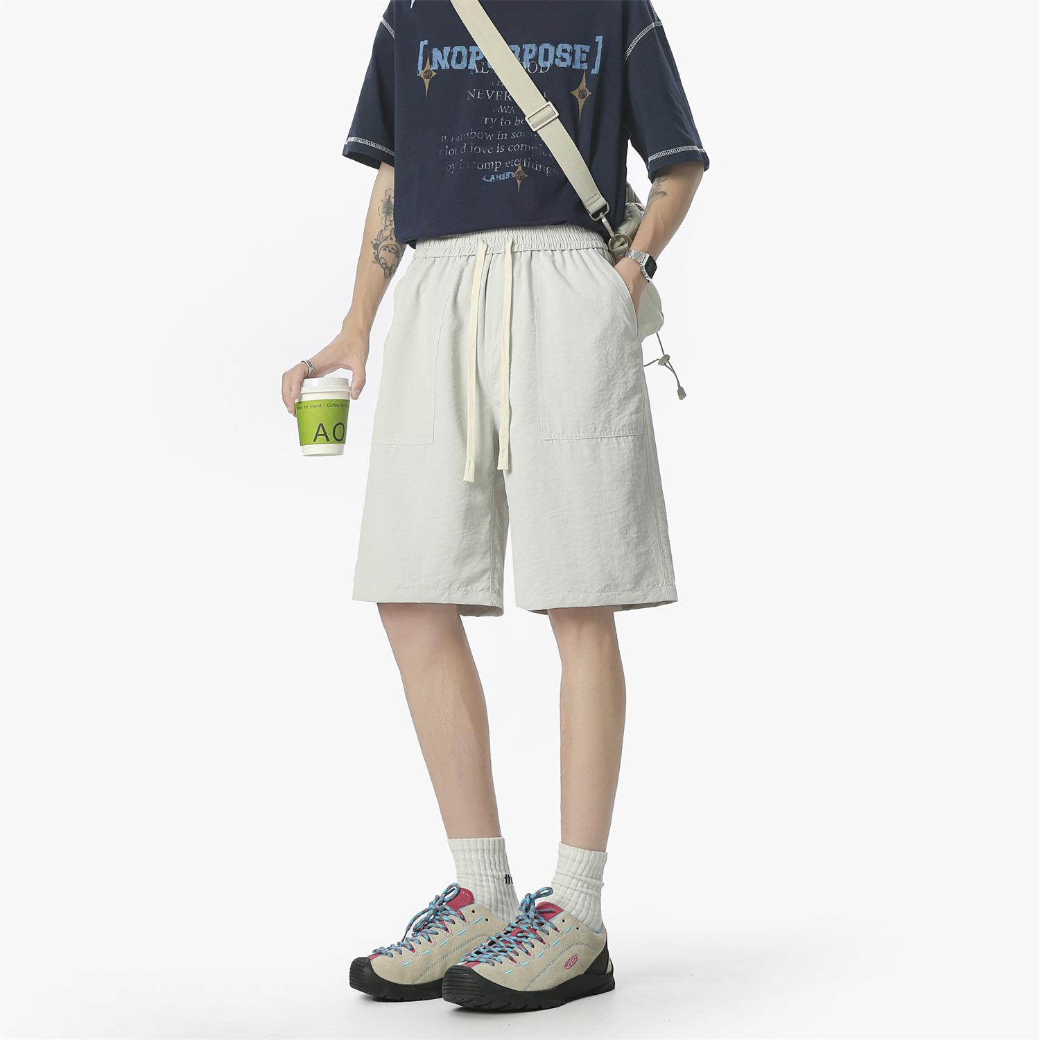 

Летние Новые Мужские Спортивные и Повседневные Шорты Модные Свободные Прямые Шорты до колена 4XL светло-серый