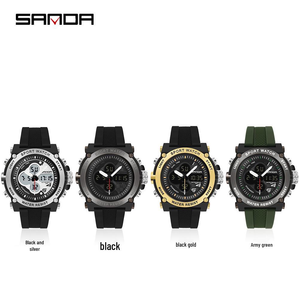 Sanda Trendy Waterproof Luminous Sports Watch