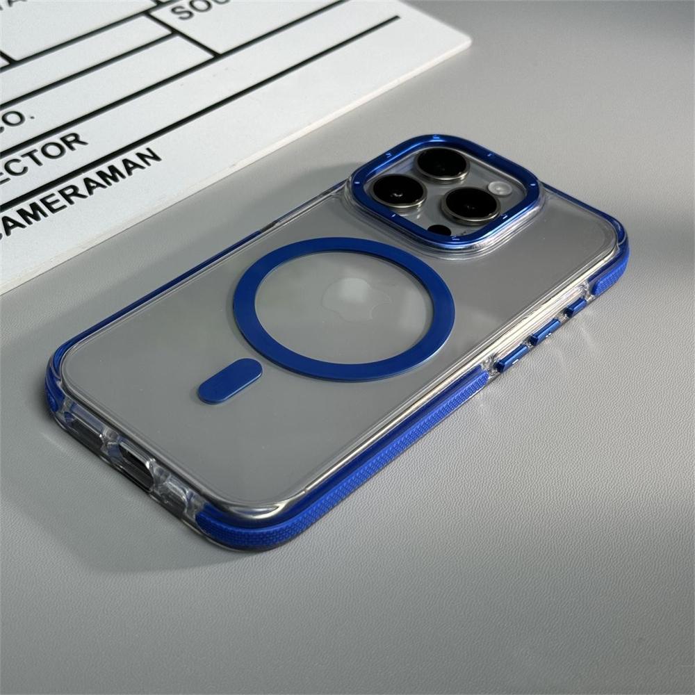 Transparent For Magsafe Magnetic Wireless Charge Phone Case For iPhone 16 14 11 12 13 15 Pro Max Hybrid Armor Protection Cover