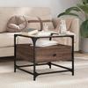 VidaXL Coffee Table and Glass Top Brown Oak 50x50x45 Cm Steel, Side Table, Living Room Table, Tea Table, End Table 846053