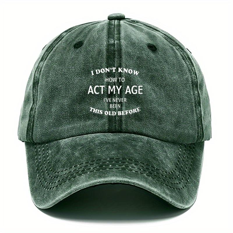 Pc Retro Washed Unisex Baseball Cap Compatible for Dad Gifts Adjustable Button Vintage Letter Design Lightweight Casual