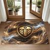 Leeds United Football Design Crystal Velvet Rug Soft Decorative Mat for Bedroom Entrance