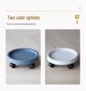 Round Movable Flower Pot Tray with Tempered Load-Bearing Wheels