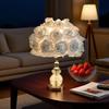 Rose Table Lamp NightStand Flower for Office Hotel Study Room White