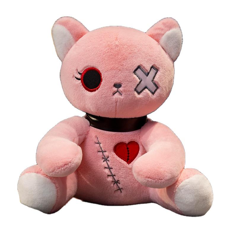 Gotischer Darkpunk Stil Dunkles Thema Stimmung Katze Plüschtier Weiches Kissen Cartoon Kätzchen Kuscheltier Halloween Geschenke