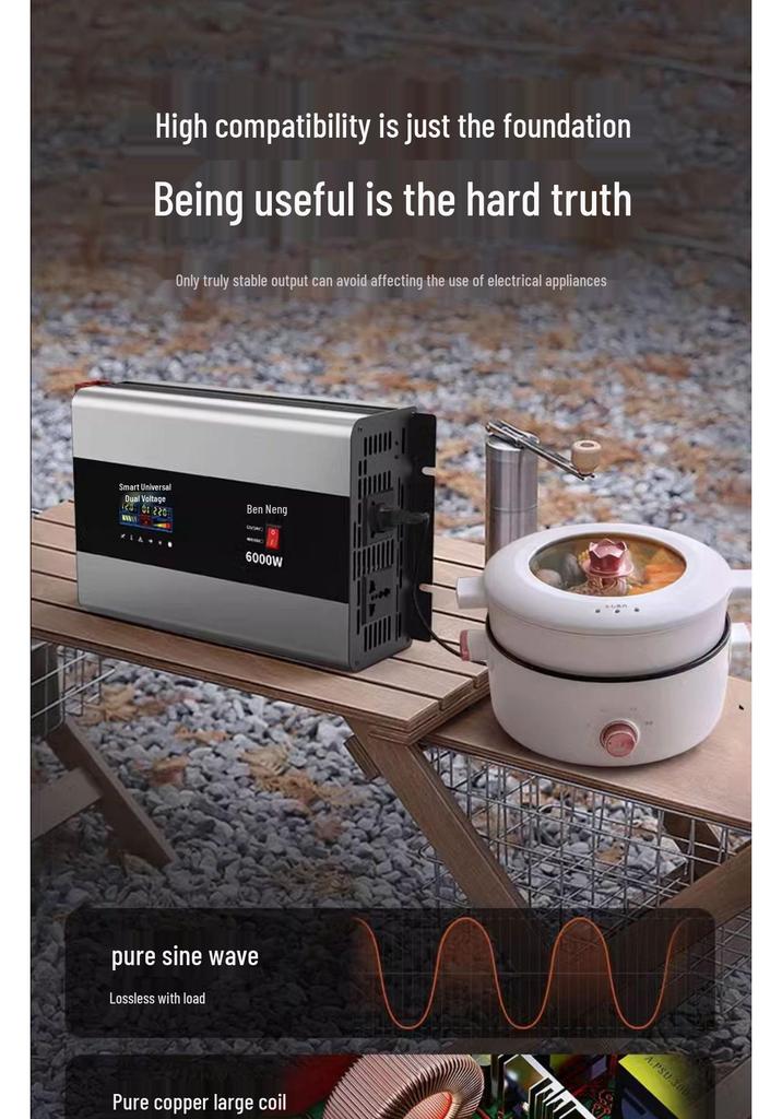 High Power Pure Sine Wave Inverter: 12V-60V To 220V for Truck and Home Use