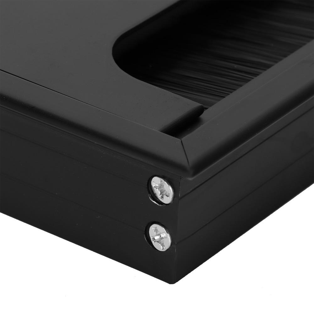 new Aluminum Alloy Wire Hole Cover Black Color Rectangular Cable Hole Cover Dustproof Desk Cord Hole Cover Home Office