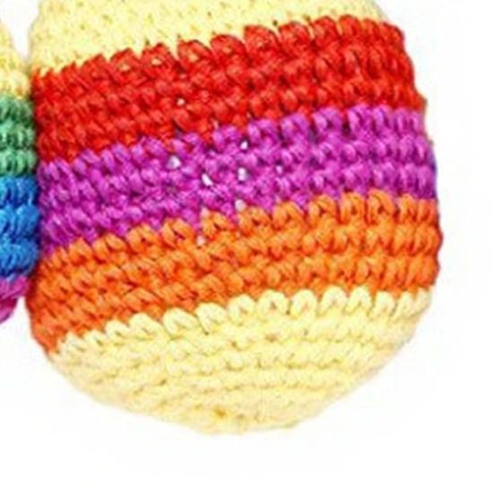 Hand Knitted Beanbag Balls Set Soft Filled Throwing Juggling Balls for Kids Adults Colorful Cotton Yarn Footbag for Coordination Outdoor Play