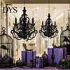Lightweight Hanging Decorations 3D Candlestick Chandelier Ceiling Ornament, Gothic Halloween Glitter Matte Black Holiday Decor Decoration for