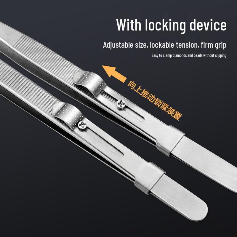 Stainless Steel Diamond & Gemstone Jewelry Tweezers - Multi-purpose Tool for Picking Up Jewelry