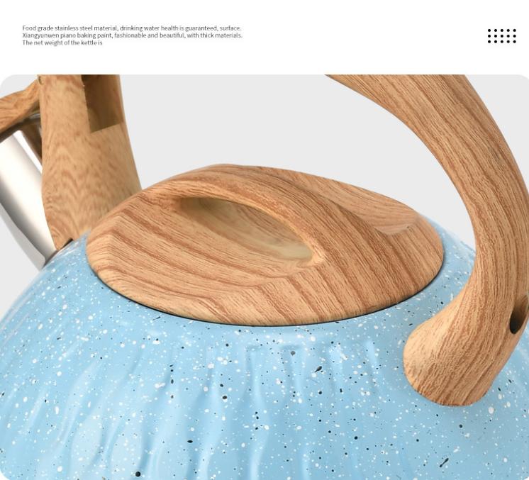 SDW215A3LB  3.0L Blue Drop-Style Stainless Steel Kettle (BPA-Free) with Whistling Boil Indicator. Compatible with induction cooktops