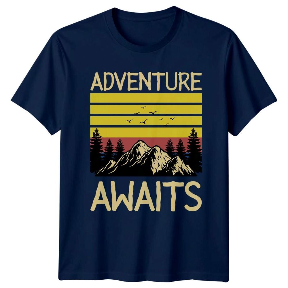 Adventure Awaits Unisexs TShirt Mountain Hiking Gift For Him