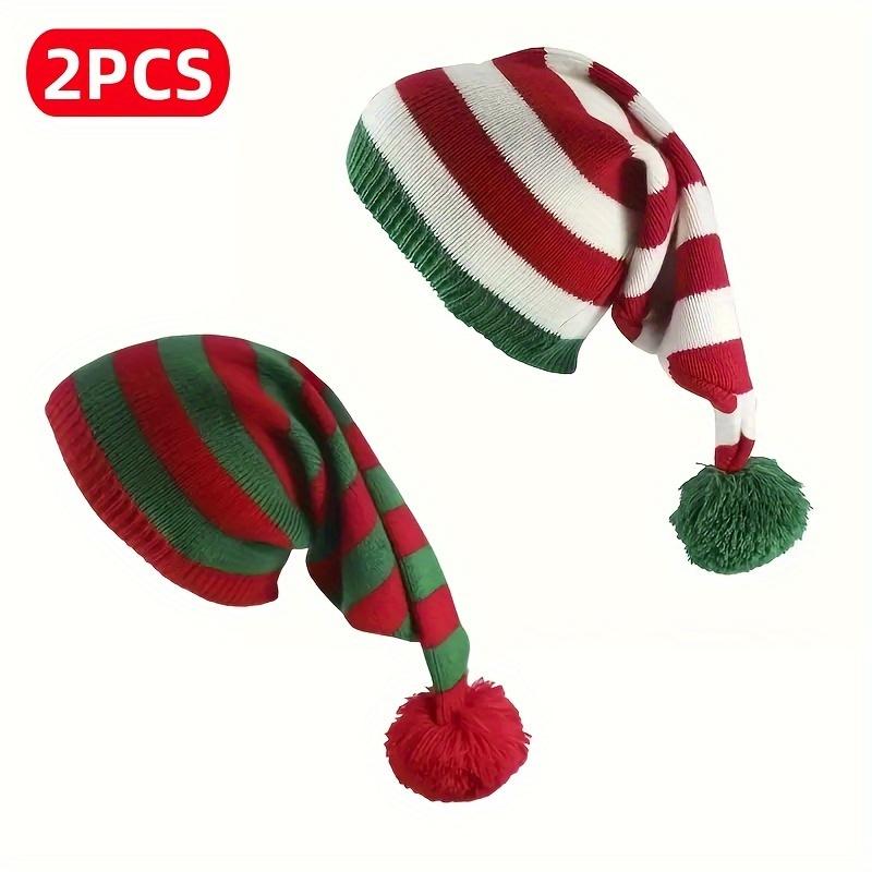 

Christmas Knit Beanies, Santa Crochet Caps. Hand Wash, Polyester. Festive Holiday Party Hats for Adults. 22 x 38cm