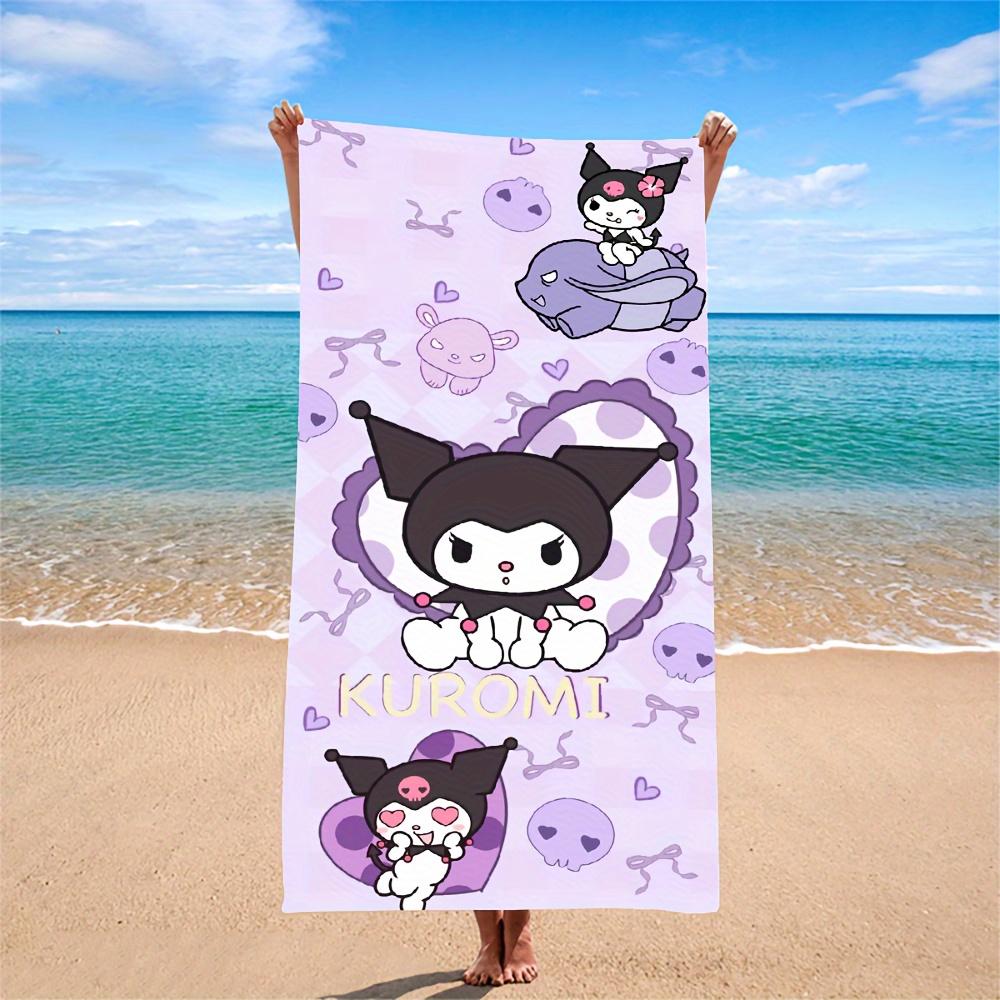 1 Sanrio Kuromi Cartoon Towel Quick-drying Beach Towel Everyday Towel Absorbent Bath Towel Digital Print Beach Towel