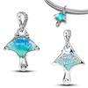 New Original 925 Silver Charms Butterfly Flower Heart Fish Beads Pendant Bracelets Necklaces Womens DIY Jewelry Gift