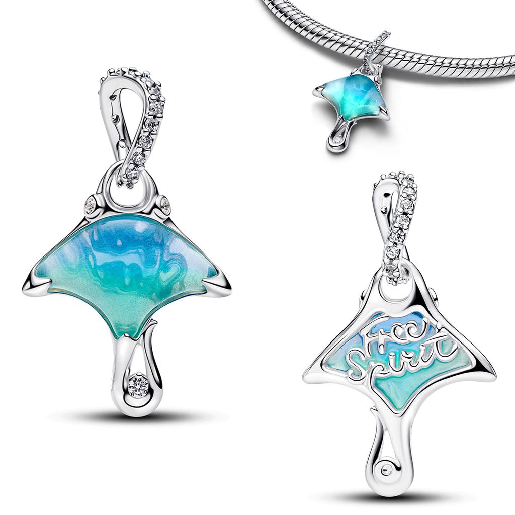 New Original 925 Silver Charms Butterfly Flower Heart Fish Beads Pendant Bracelets Necklaces Womens DIY Jewelry Gift