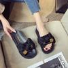 Bow-tie Cool Slippers Women's Summer 2025 New Fashion Outer Wear Versatile Large Size 41-43 Platform Beach Shoes Ins Tide