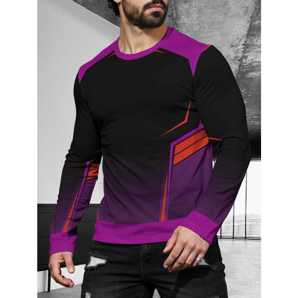 Men's Long Sleeved Casual Fashionable Simple Style Fashionable Versatile Comfortable Casual Plus Size Men's T-shirt