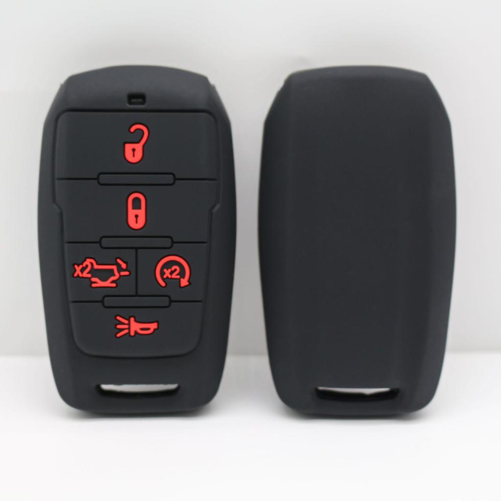 Silicone Key Case For Ram 1500 Dt / Trx / 2500 3500 Hd -, Soft Rubber Key Fob Cover Anti-Drop Protector 4/5/6 Buttons