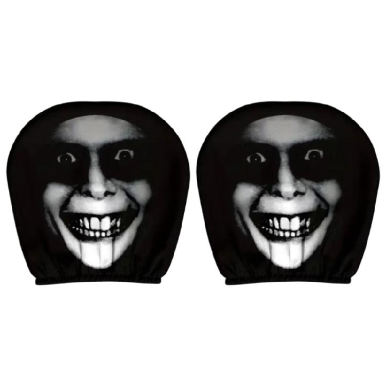 Halloween Inspired Car Headrest Protectors Soft Materials Universal Design Humorous Spooky Prints For Auto Interior 2pcs