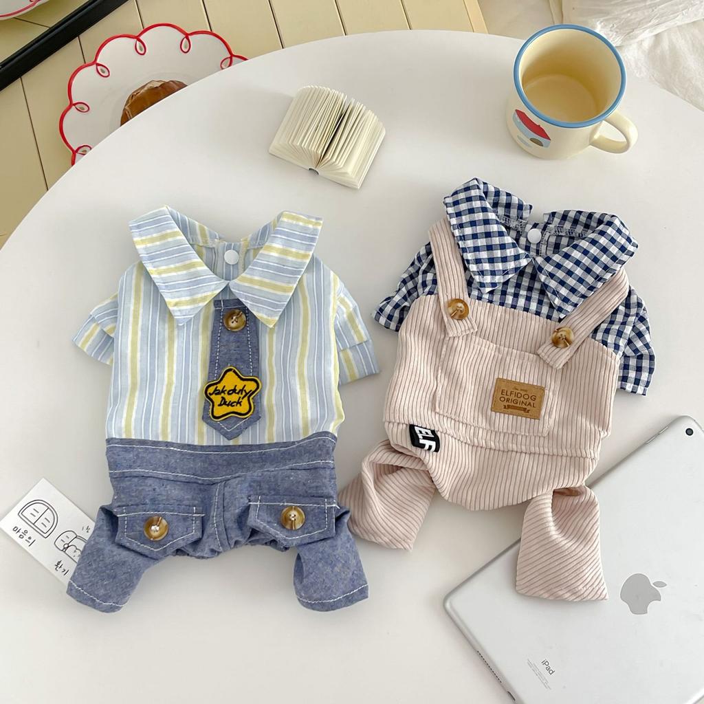 Small Dog Strap Pants Pet Small and Medium sized Dog Spring and Summer Strap Pants Thin Shirt Four Leg Clothes Cat Clothing