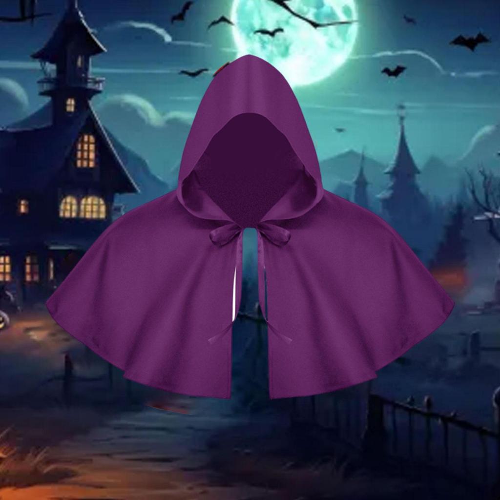 Adult Halloween Cape Hat Short Cloak Cosplay Costume