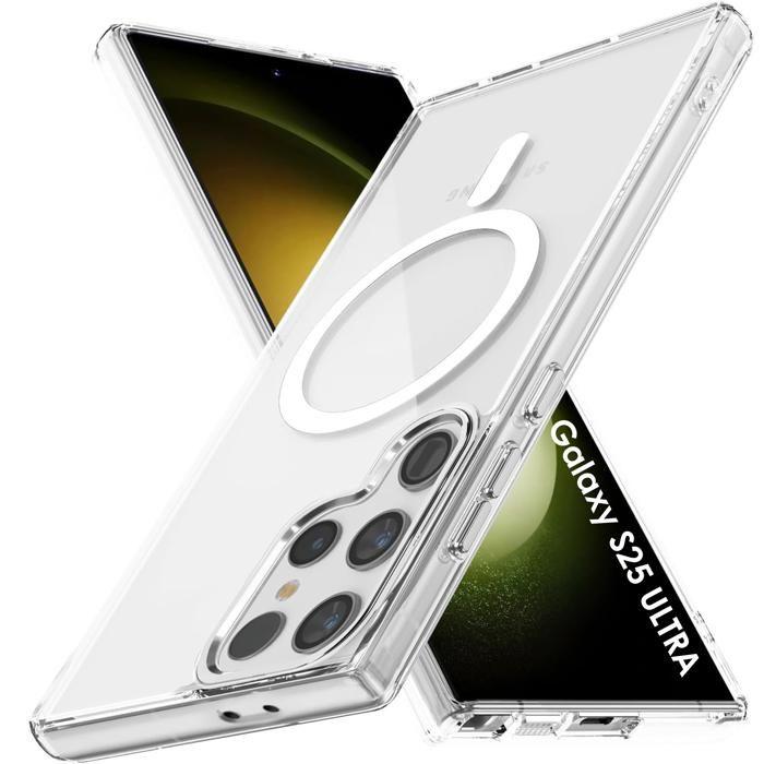 Coque - Phonillico® - Samsung Galaxy S25 ULTRA - Silicone Transparent - Souple - Cercle Magnétique Intégré