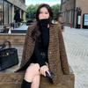 Women Tweed Jacket Premium Knitted Wool Blend Mid Long Coat Fashion Outerwear