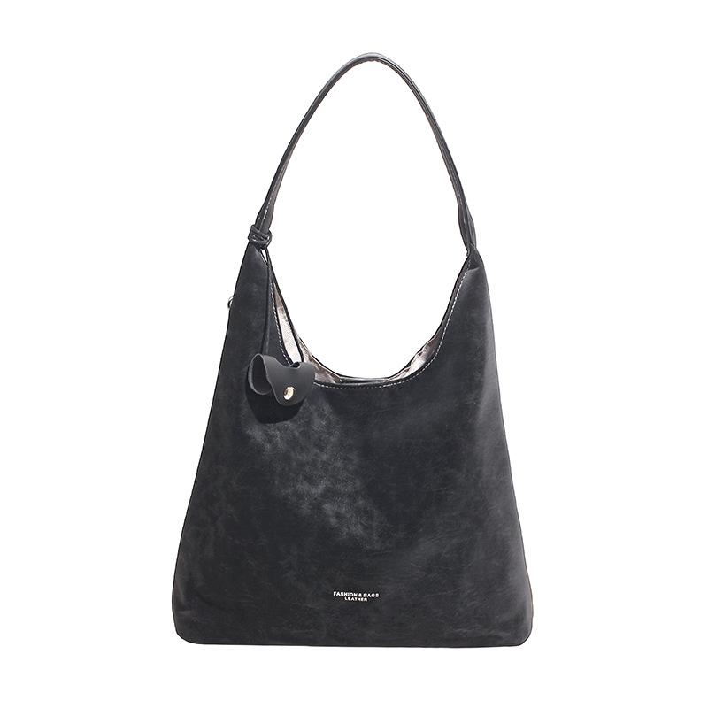 

Leopard Print Retro Tote: Women s Large Capacity Shoulder Bag for Fall/Winter Work and Commute чёрный