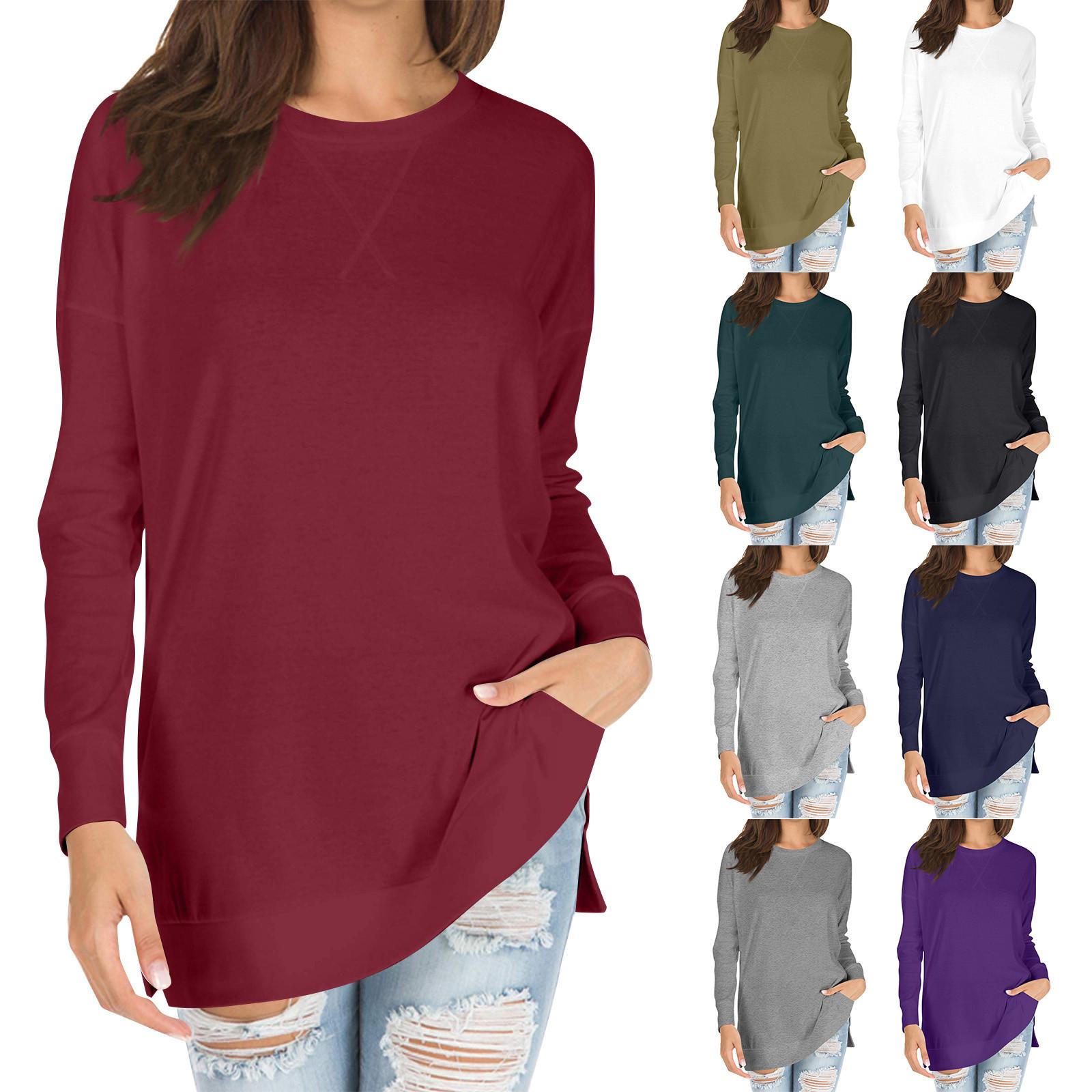 

Women s Round Neck Pull Stripe Decorative Button Top Casual Solid Color 3/4 Sleeve T Shirt XS білий