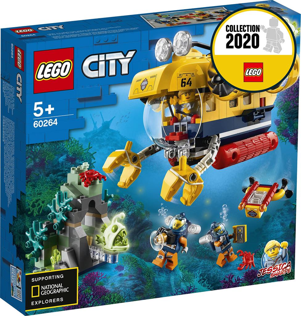 LEGO City Ocean Explorers Deep Sea and Underwater Exploration Submarine Diving Adventure Toy for Boys Ages 5 and Up (60264)